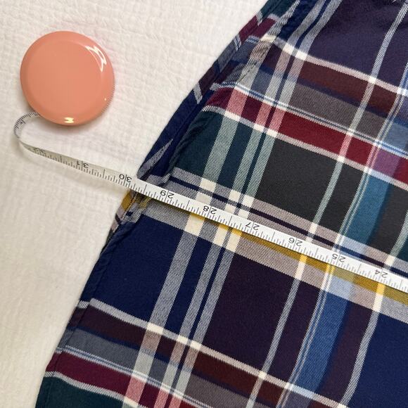 Viyella Plaid Button Down Shirt Blue Burgundy Men’s XL Cotton Wool Casual Preppy - Picture 7 of 14